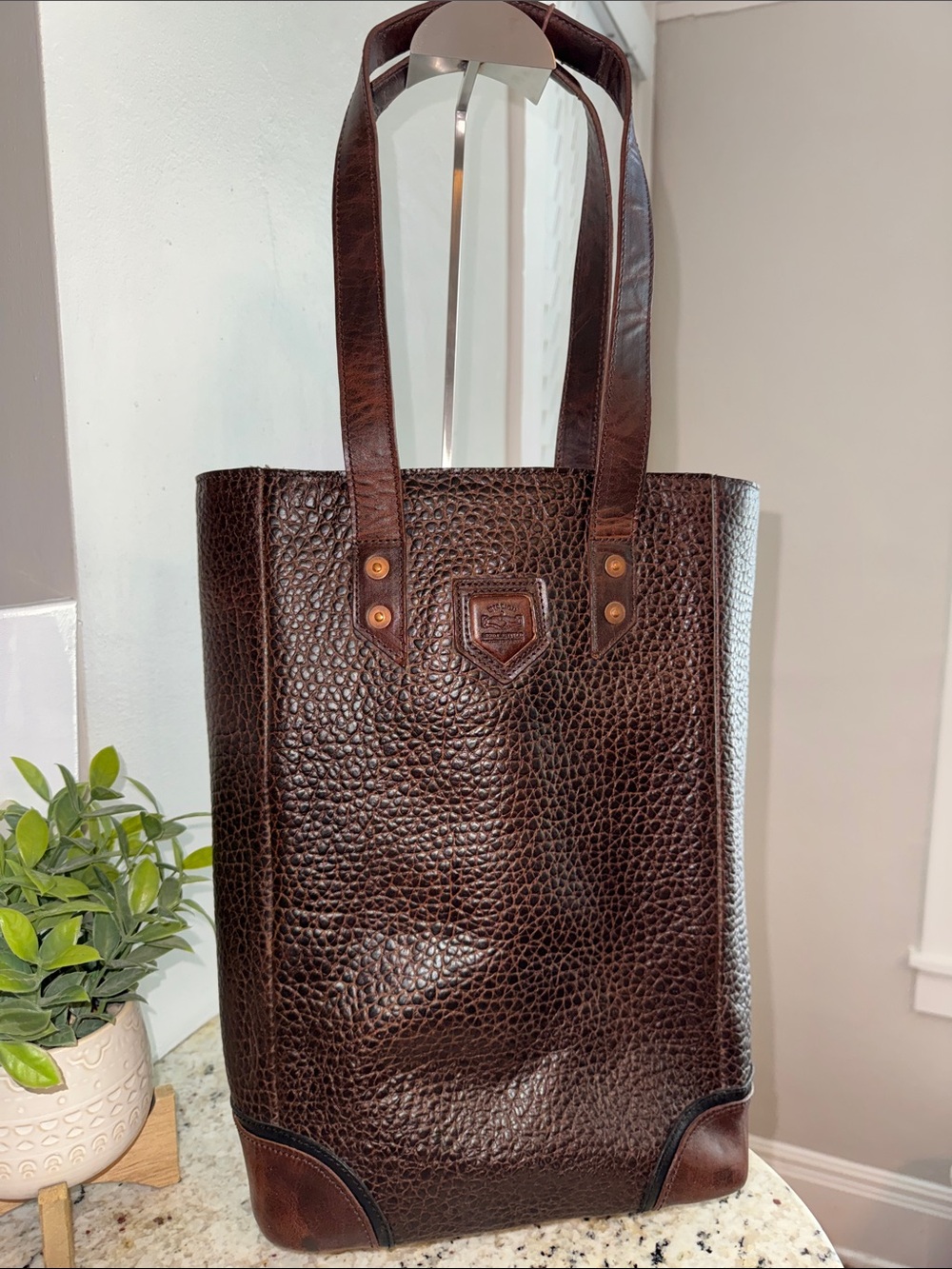 Mission Mercantile Theodore Leather Two Bottle Wine Tote